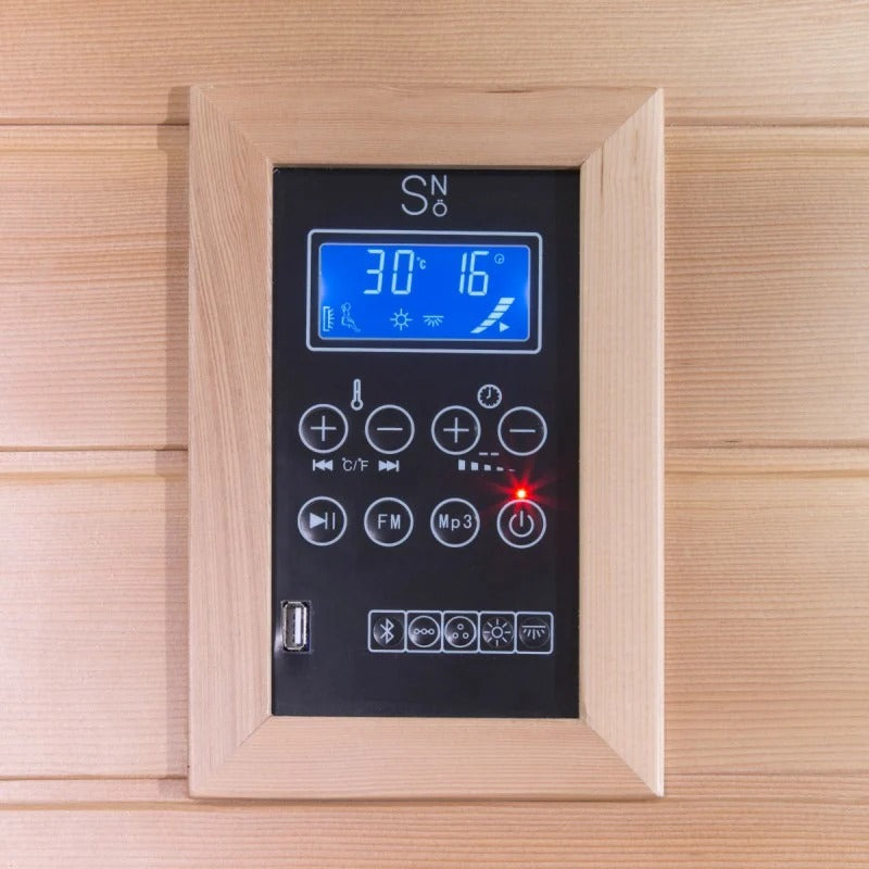 Sauna de infrarrojos con paneles de carbono LUXE 1670W 1 plaza - SNÖ