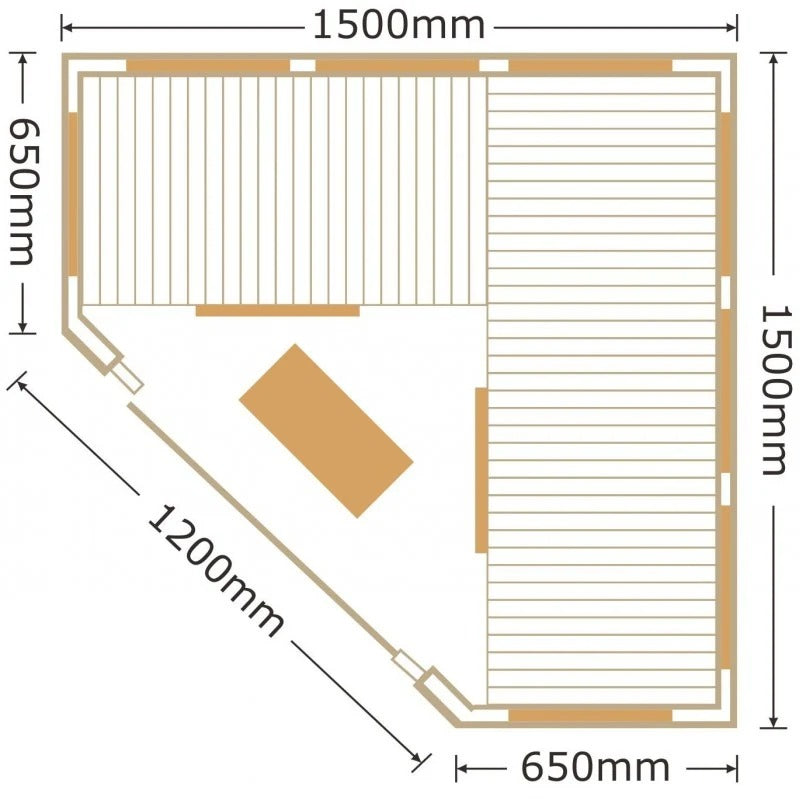 Sauna de infrarrojos con paneles de carbono LUXE 2850W 3-4 lugares - SNÖ