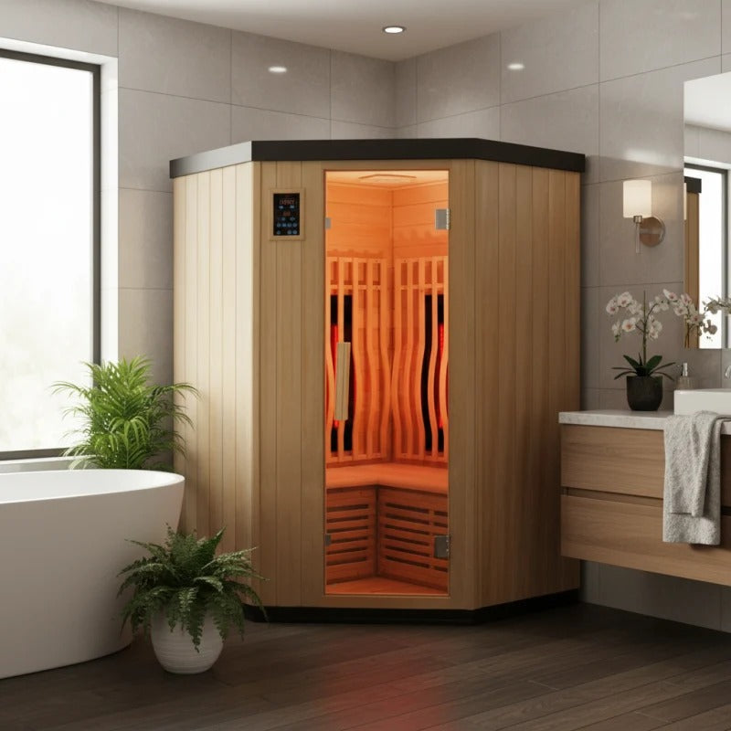 Sauna de infrarrojos con calentadores de carbón y espectro completo Vertical