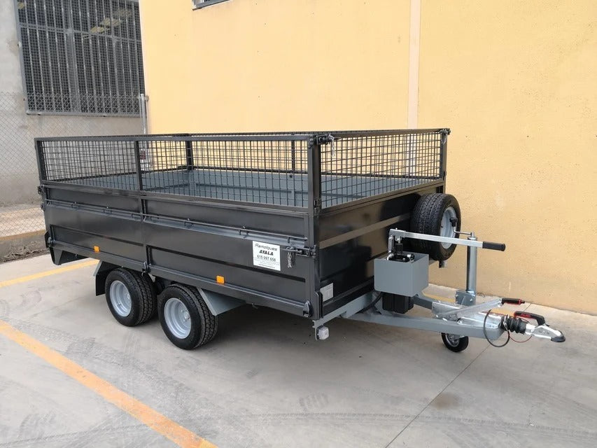 Remolque basculante hidráulico 2 ejes 3.000 x 1.800 x 500 – Ruedas por debajo
