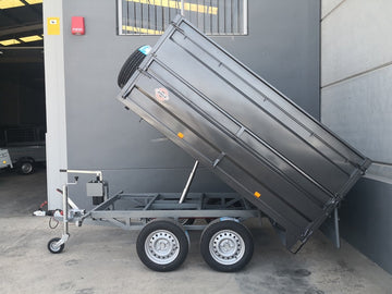 Remolque basculante hidráulico 2 ejes con sobrelateral – Ruedas por debajo